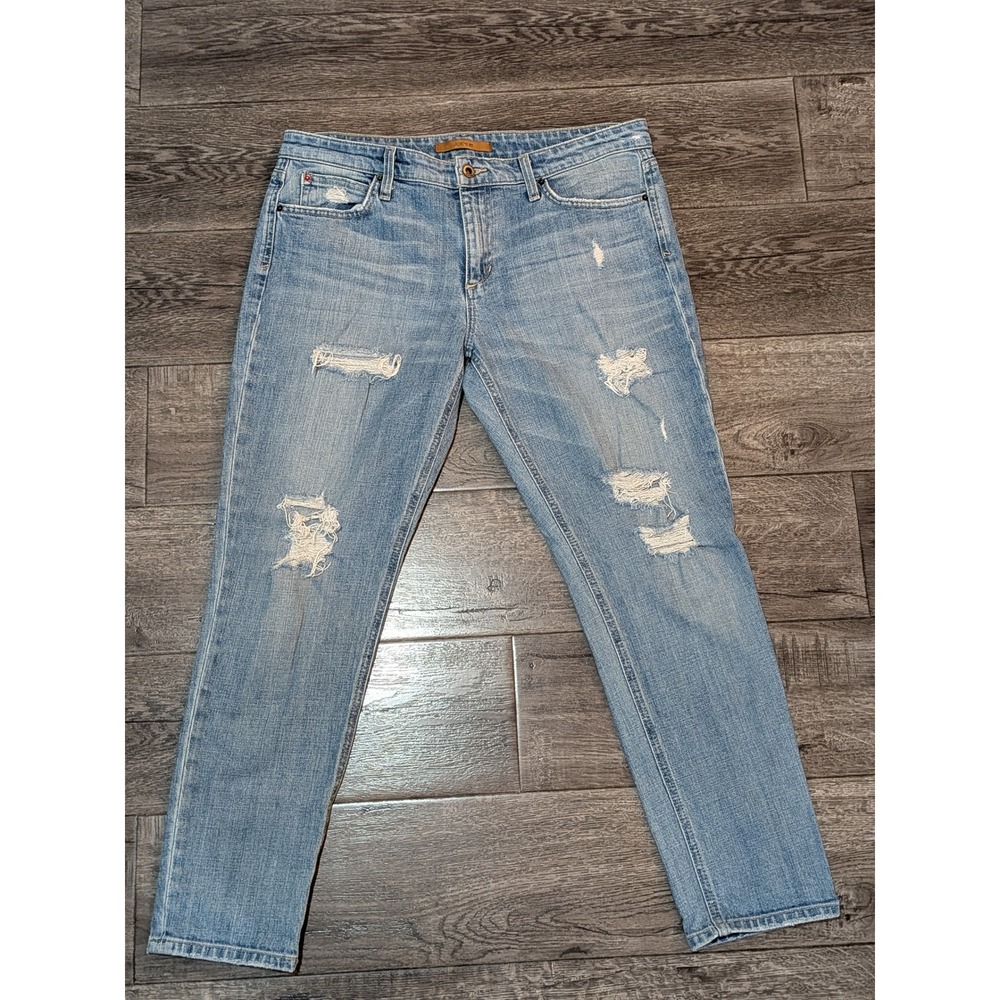 Joe's Jeans The Billie Ankle Boyfriend Slim Distressed Denim Light Wash 31